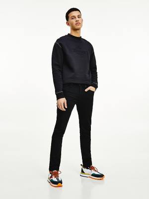 Tommy Hilfiger Tapered Slim Fit Black Moški Kavbojke Denim | TH419UEL