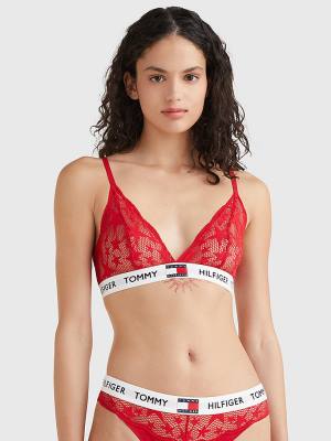 Tommy Hilfiger Tommy 85 Star Lace Triangle Bra Ženske Spodnje Perilo Rdeča | TH682PRI