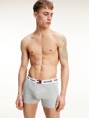 Tommy Hilfiger Tommy 85 Stretch Cotton Logo Trunks Moški Spodnje Perilo Siva | TH204YWU