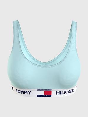 Tommy Hilfiger Tommy 85 Stretch Cotton Logo Bralette Ženske Spodnje Perilo Modra | TH691JLH