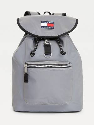 Tommy Hilfiger Tommy Badge Reflective Backpack Moški Torbice Siva | TH132GUC