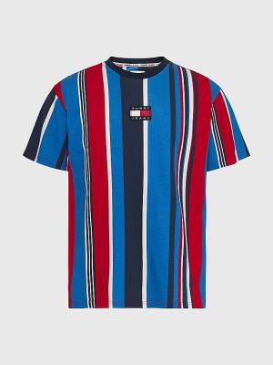 Tommy Hilfiger Tommy Badge Stripe Moški Majice Rdeča | TH602TXP