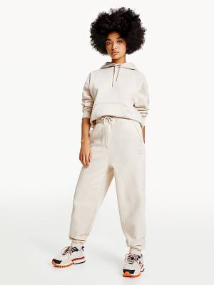 Tommy Hilfiger Tonal Tommy Badge Joggers Ženske Hlače Bež | TH045FJN