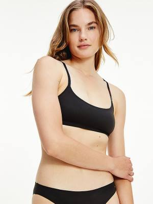 Tommy Hilfiger Ultra Soft Racerback Bralette Ženske Spodnje Perilo Črna | TH712ZJY