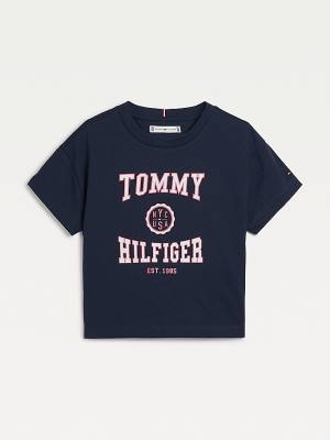 Tommy Hilfiger Varsity Dekleta Majice Modra | TH370QIX