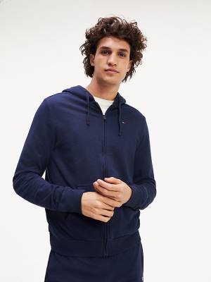 Tommy Hilfiger Zip-Thru Moški Pižama Modra | TH571ZKS