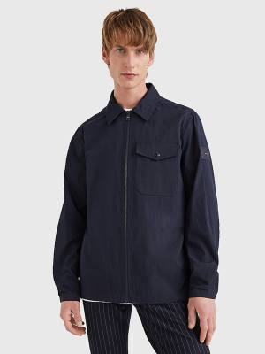 Tommy Hilfiger Zip-Thru Shirt Moški Jakne Modra | TH438REG